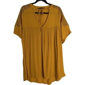 ZARA BASIC Size: Small Mini Dress Mustard Yellow Boho Viscose